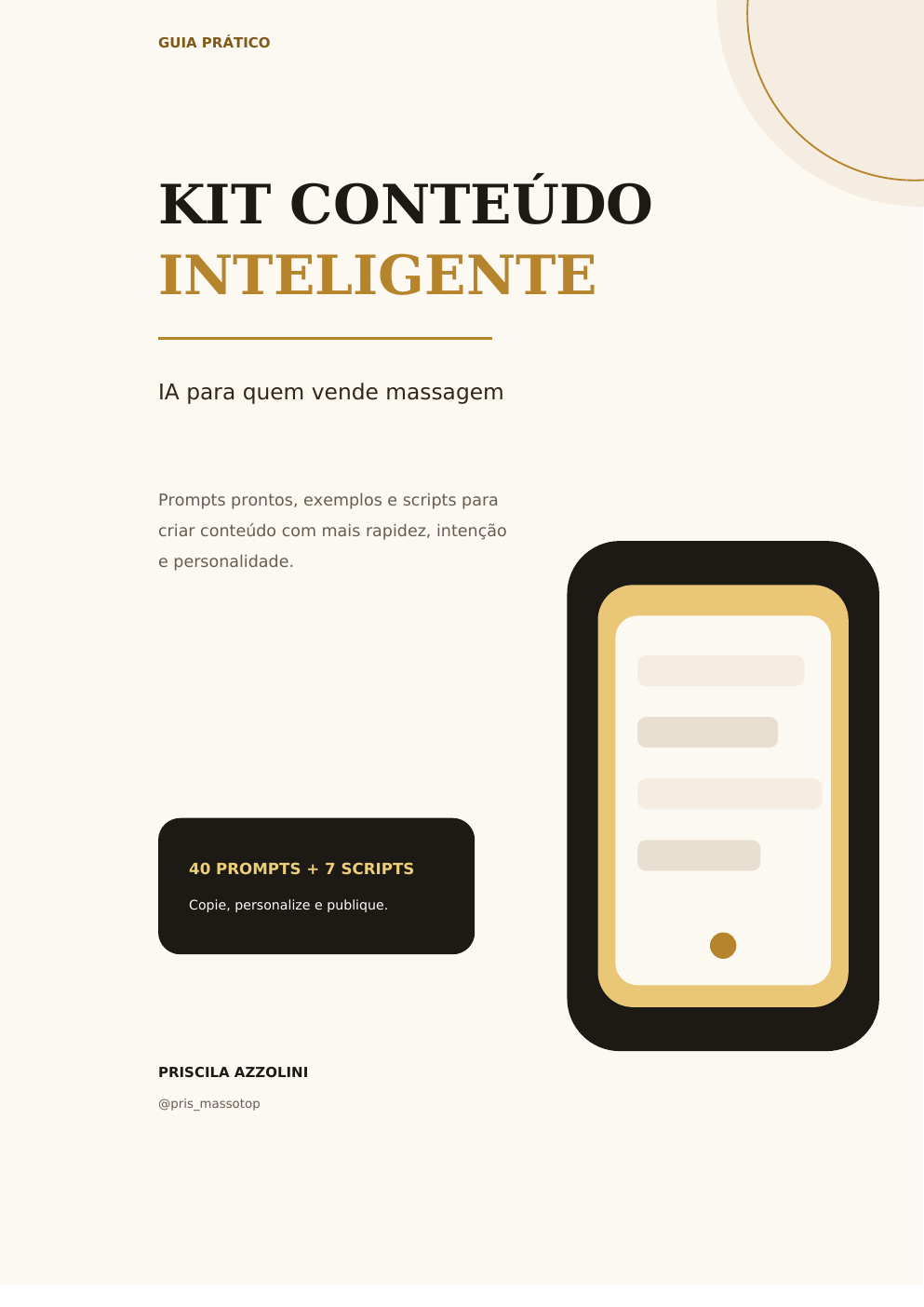 Capa do Kit Conteúdo Inteligente com IA, 40 prompts e 7 scripts
